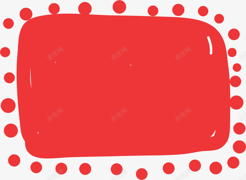 红色圆点边框矢量图ai免抠素材_新图网 https://ixintu.com AI 卡通 圆点 手绘 红色 边框 矢量图