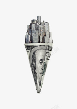 美元立体灰色立体高楼美元图案高清图片