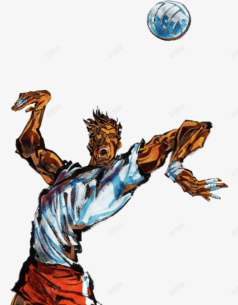 卡通手绘排球运动员人物png免抠素材_新图网 https://ixintu.com 人物 卡通 排球 运动员
