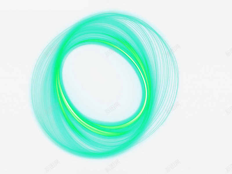 蓝绿环绕光效png免抠素材_新图网 https://ixintu.com 光效动感 彩色彩线 星光 线条