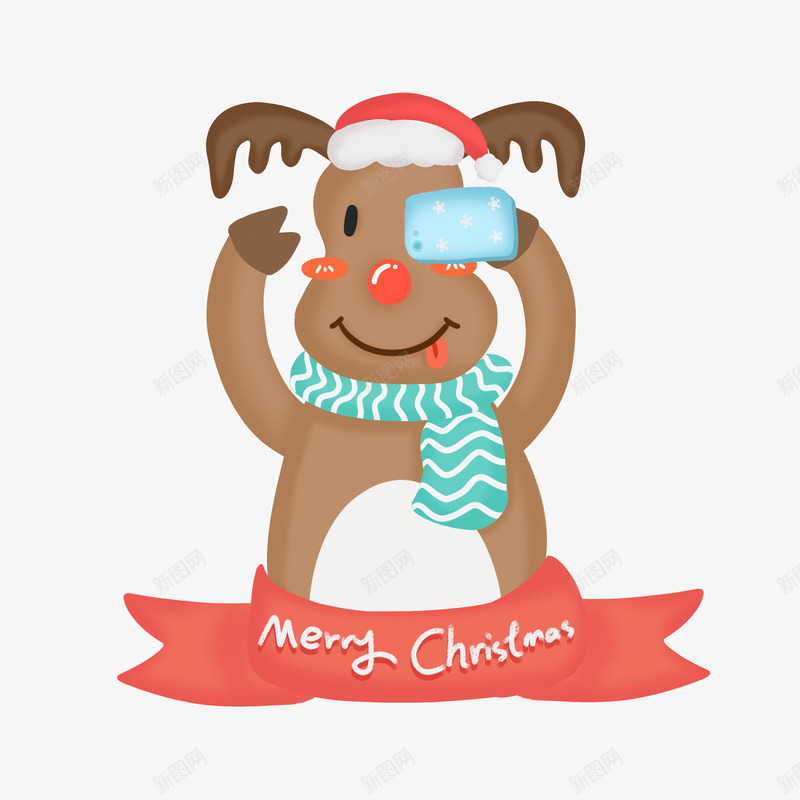 手绘圣诞节可爱圣诞鹿麋鹿psd免抠素材_新图网 https://ixintu.com 可爱 圣诞 圣诞节 鹿 麋鹿