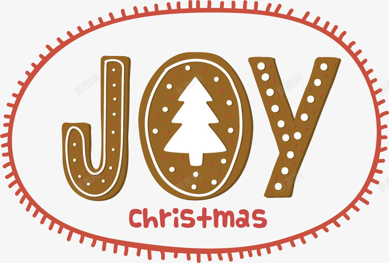 卡通棕色joypng免抠素材_新图网 https://ixintu.com christmas joy 免抠PNG 卡通 圆点 圣诞树 棕色