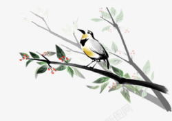 中国风手绘小鸟素材