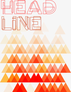 三角形橙色线条矢量图素材