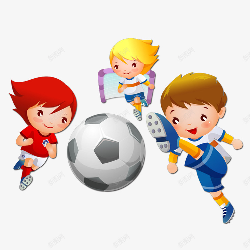 踢足球的少年png免抠素材_新图网 https://ixintu.com 卡通 少年 足球 运动 青少年足球