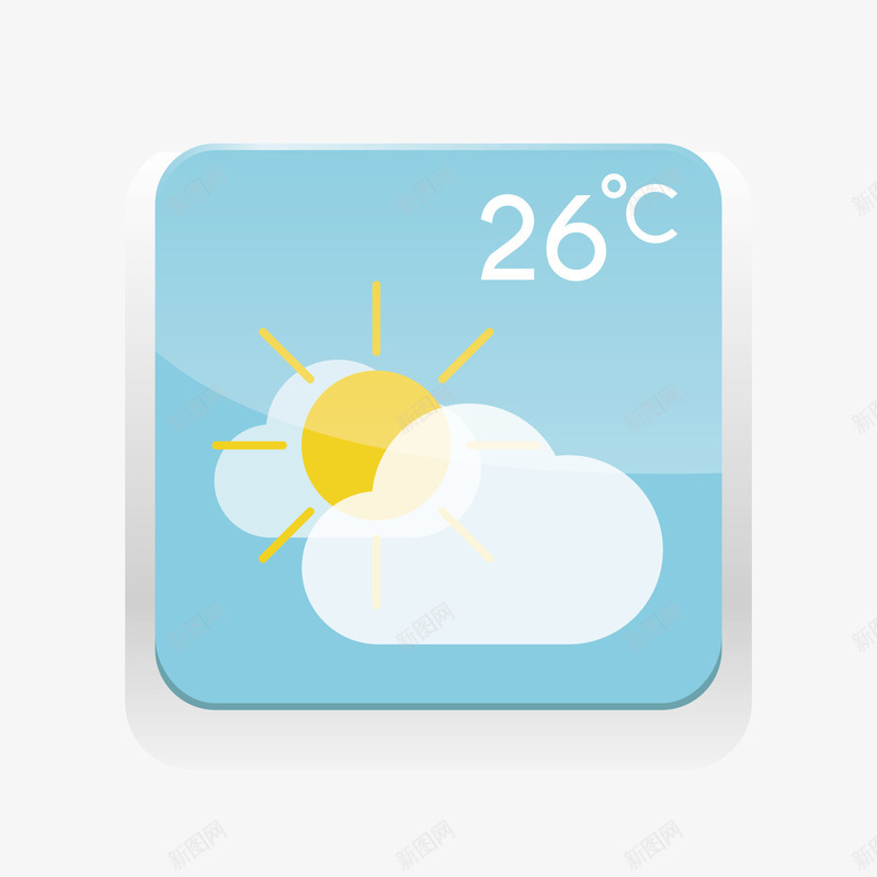 天气图标矢量图ai_新图网 https://ixintu.com 圆弧 天气 天气图标 太阳 形状 数字 方形 温度 白云 矢量图 风雨气温图