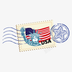 美国象征欧美包邮邮票矢量图高清图片