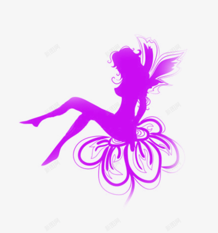 紫色美女天使png免抠素材_新图网 https://ixintu.com 天使 素材 紫色 美女