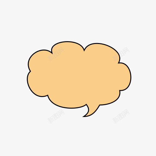 黄色气泡云朵对话框png免抠素材_新图网 https://ixintu.com 云朵 对话框 手绘 标签 气泡 线条 黄色