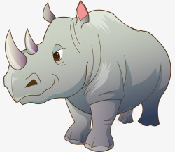 笨重的卡通手绘笨重犀牛高清图片