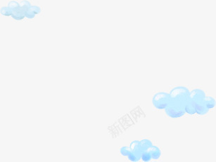蓝色卡通手绘云朵q版png免抠素材_新图网 https://ixintu.com 云朵 卡通 蓝色
