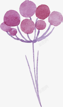 紫色彩绘花卉图案素材
