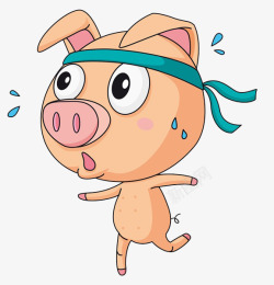 小猪跑步跑步健身的小猪高清图片