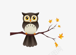 卡通手绘树枝上的可爱猫头鹰png免抠素材_新图网 https://ixintu.com 绌轰腑椋為笩 鍗 鍙