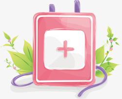 植物小图标红色药袋医院小图标矢量图高清图片