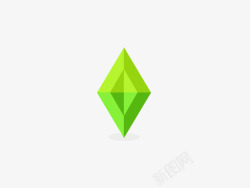 绿色立体几何菱形图素材