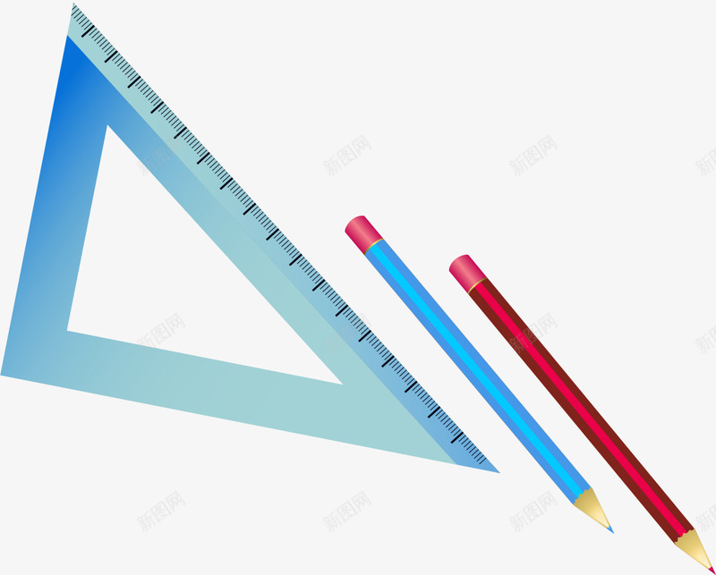 开学季蓝色三角尺png免抠素材_新图网 https://ixintu.com 多彩铅笔 学习用品 开学季 教育 蓝色三角尺 蓝色尺子