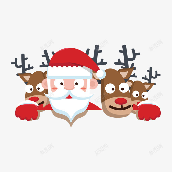 圣诞老人和鹿png免抠素材_新图网 https://ixintu.com 圣诞 老人 节日 麋鹿