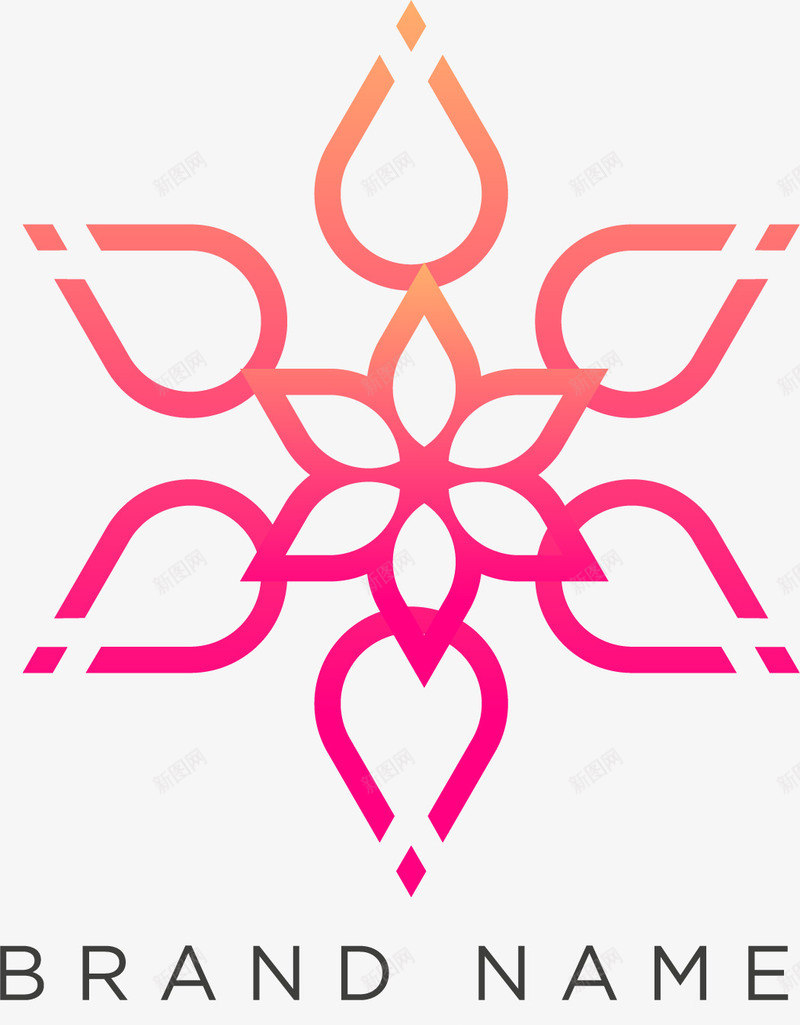 粉色渐变logo图标png_新图网 https://ixintu.com logo设计 女性 渐变logo 粉色 美容logo设计