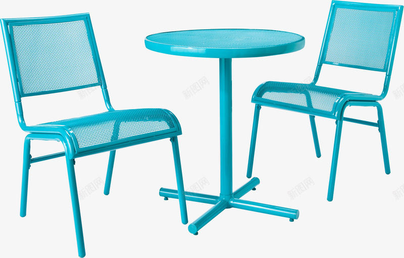 蓝色简洁桌椅png免抠素材_新图网 https://ixintu.com 时尚 桌椅 简约 蓝色