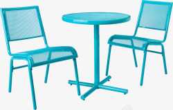 蓝色简洁桌椅素材
