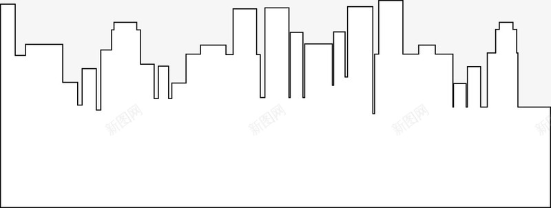 线型城市png免抠素材_新图网 https://ixintu.com 城市 建筑 抽象 线型 线条