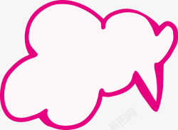 精美卡通粉红色的云朵对话框矢量图素材