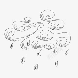 手绘云朵下雨装饰png免抠素材_新图网 https://ixintu.com 下雨 云朵 手绘 装饰