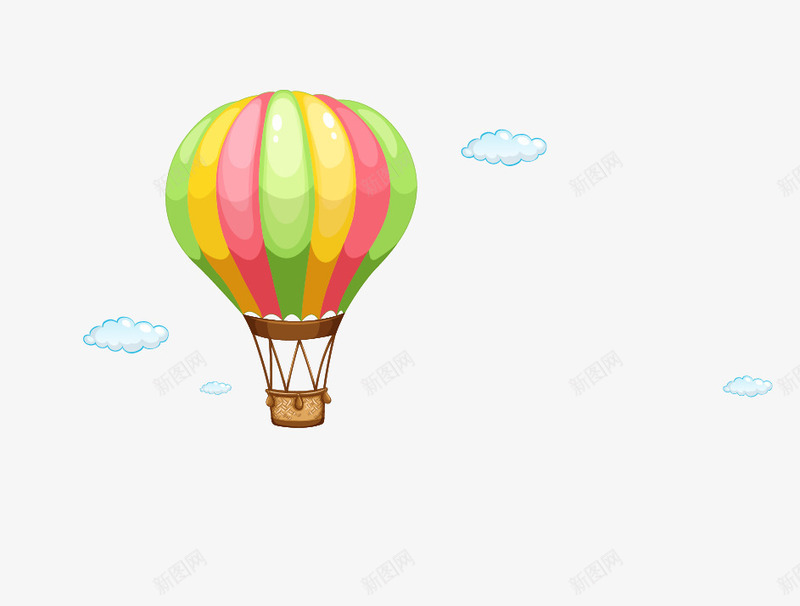 蓝天白云热气球png免抠素材_新图网 https://ixintu.com 气球 热气球 白云