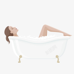 泡澡的美女素材