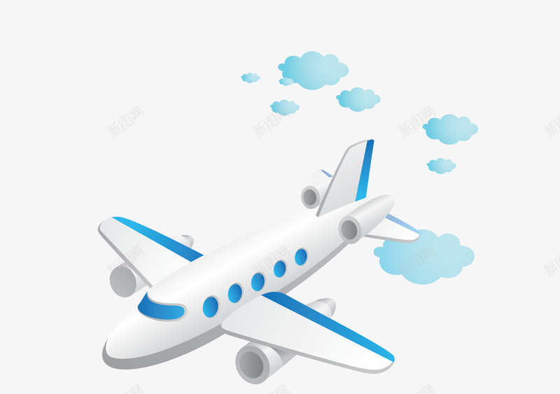 在天空中飞行的飞机png免抠素材_新图网 https://ixintu.com 云朵 卡通手绘 天空 客机 航班 飞机