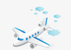 卡通航班在天空中飞行的飞机高清图片
