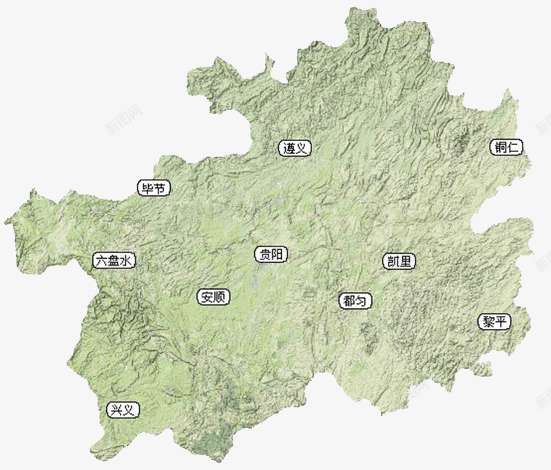 绿地贵州地图png免抠素材_新图网 https://ixintu.com 城市 绿地 贵州地图