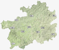 绿地贵州地图素材