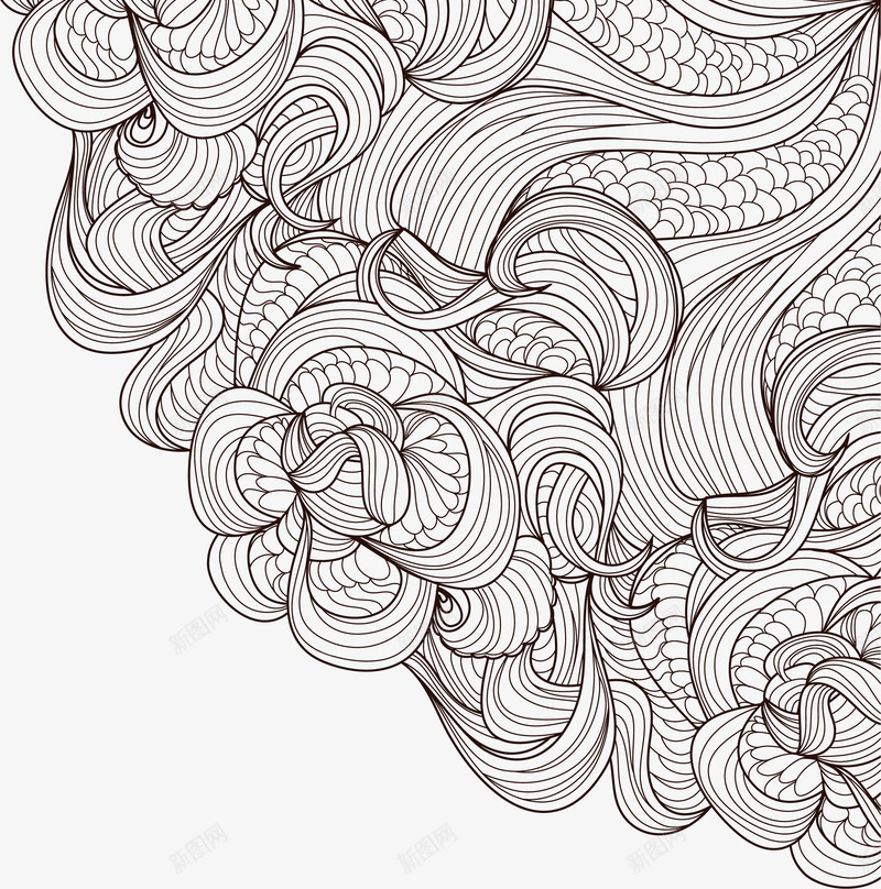 素描花纹矢量图ai免抠素材_新图网 https://ixintu.com 手绘 清新 简洁 素描 线条 花纹 矢量图