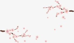 春天飞舞樱花花瓣矢量图素材