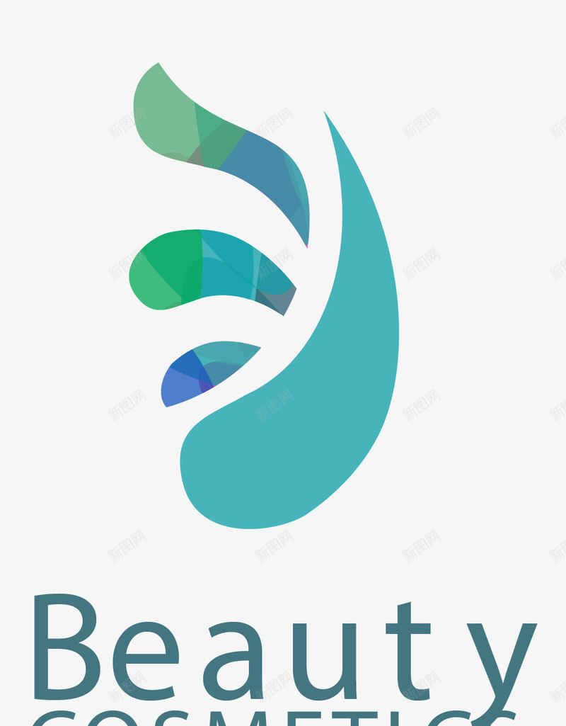绿色标识logo图标png_新图网 https://ixintu.com logo设计 抽象 绿色 美容logo设计 翅膀