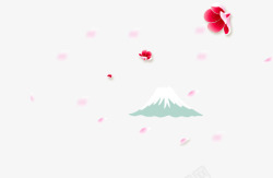 海报富士山日本富士山和樱花高清图片