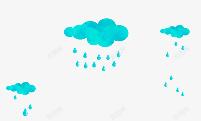 卡通云朵下雨psd免抠素材_新图网 https://ixintu.com 下雨 下雨动画 云朵 卡通 绿色