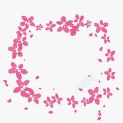 粉红色樱花边框素材