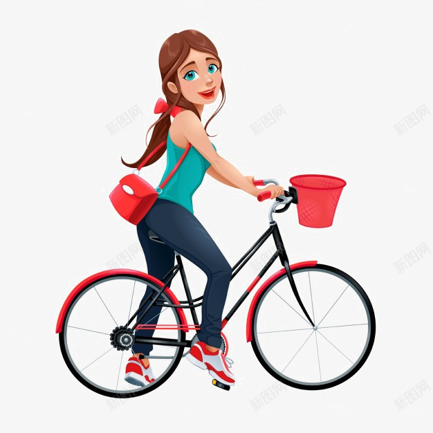 骑单车的美女png免抠素材_新图网 https://ixintu.com 单车 手绘 手绘人物 手绘美女 美女 骑单车的女人
