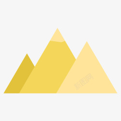 扁平化黄色三角形素材