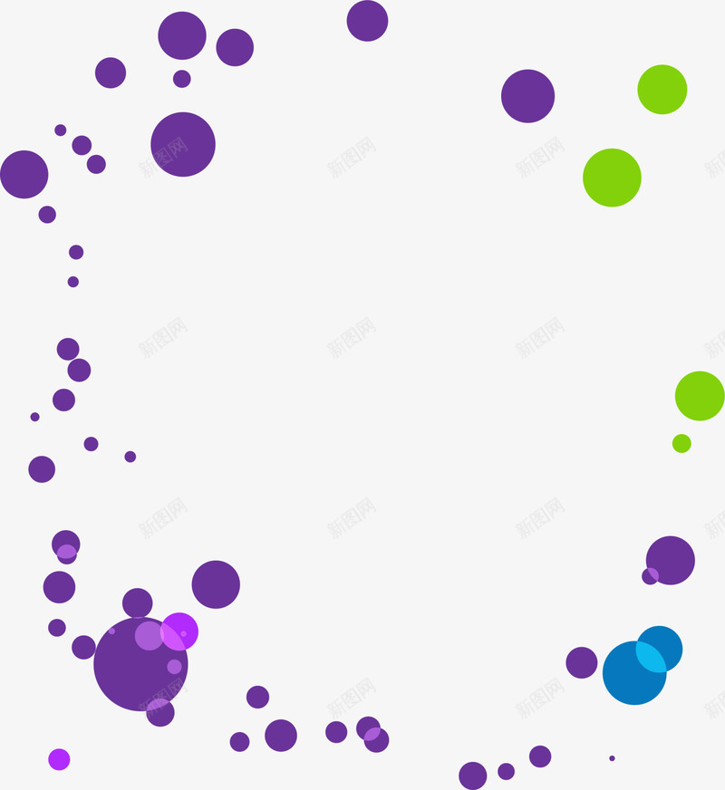 紫色圆圈框架png免抠素材_新图网 https://ixintu.com 圆点 水彩 涂料 简约框架 紫色圆圈 边框纹理