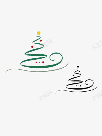 简洁圣诞树png免抠素材_新图网 https://ixintu.com 圣诞树 手绘 简洁 节日