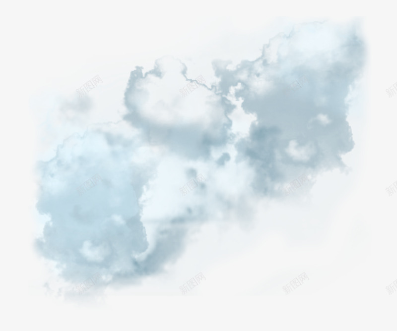 淡蓝色云朵png免抠素材_新图网 https://ixintu.com 云彩 云朵 天空 景色 蓝色云朵