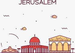 耶路撒冷耶路撒冷建筑插画高清图片