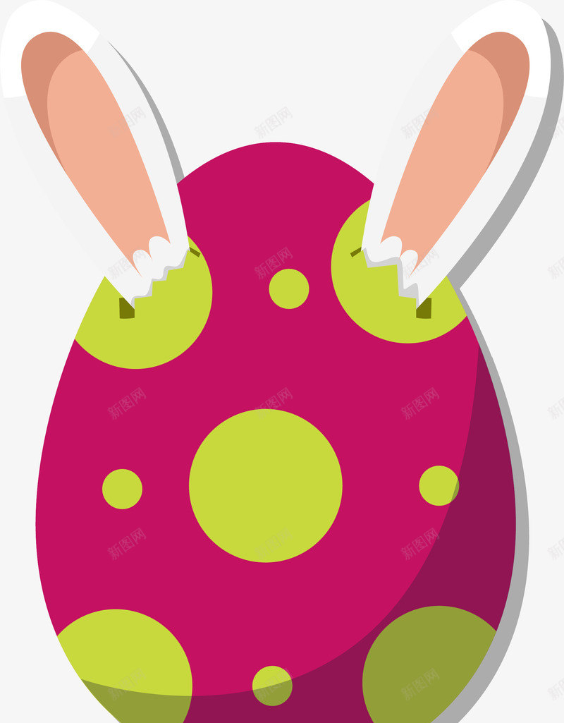 复活节红色兔子彩蛋png免抠素材_新图网 https://ixintu.com 兔子彩蛋 兔子耳朵 圆点彩蛋 复活节 红色彩蛋 节日