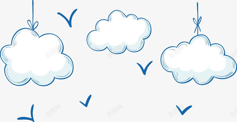 手绘白色云朵png免抠素材_新图网 https://ixintu.com 云朵挂饰 手绘云朵 海鸥 白云 白色云朵 矢量png