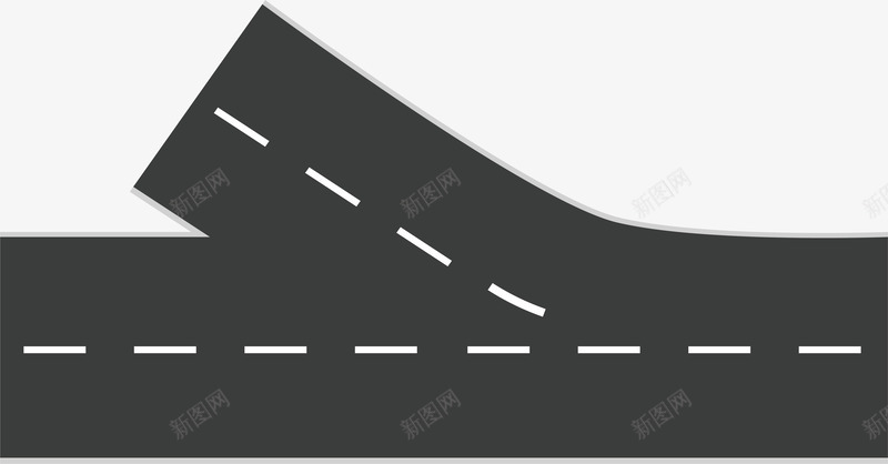 马路辅路png免抠素材_新图网 https://ixintu.com 卡通马路 城市马路 扁平化马路 马路矢量 马路辅路 高速马路