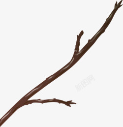 光秃秃树枝一根褐色树枝高清图片